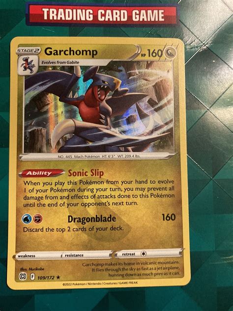 Pokémon TCG Garchomp Sword & Shield: Brilliant Stars 109/172 Holo Rare ...