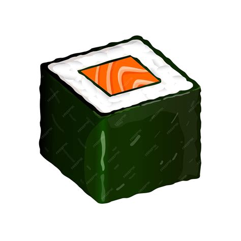 Premium Vector | Sushi roll with salmon rice and nori