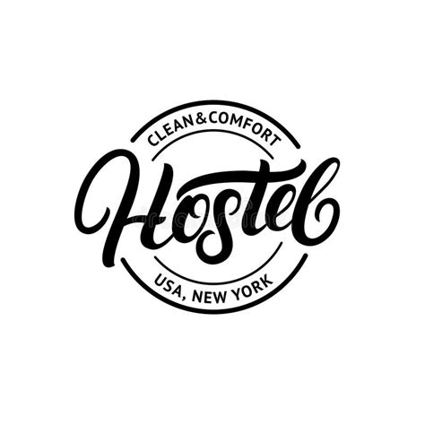 Hostel Hand Written Lettering Logo Design Template. Stock Vector - Illustration of condominium ...