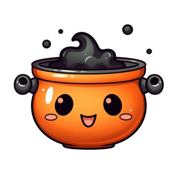 Cute Halloween Cartoon Caldron Vector Clipart, Kawaii Halloween ...