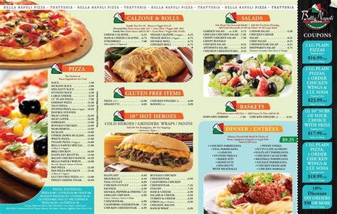 Menu at Bella Napoli Trattoria pizzeria, Nazareth