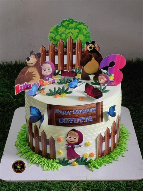 Marsha And Bear Theme Cake | Themed cakes, Easter cakes cupcakes ...