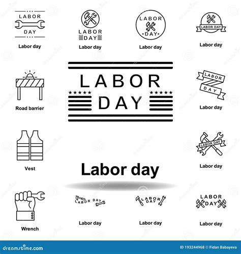 Labor Day Outline Icon. Set of Labor Day Illustration Icon Stock ...