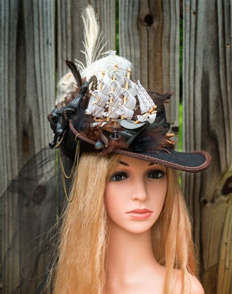 Womens Steampunk Hat Steampunk Pirate Hat Vintage Wool Hat | Etsy ...