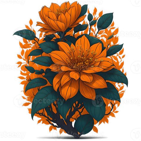 Watercolor Beautiful Orange Jasmine Flower PNG Design, Generative AI ...