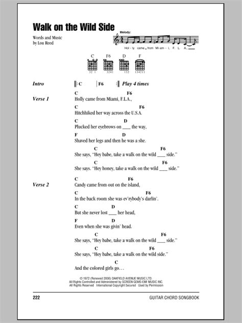 Walk On The Wild Side by Lou Reed - Guitar Chords/Lyrics - Guitar ...