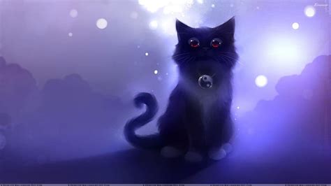 Kawaii Anime Cat, kawaii black cat halloween HD wallpaper | Pxfuel