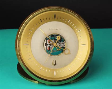 RARE 1960'S BULOVA Accutron Spaceview Brass Desk, Mantel Clock $715.00 - PicClick
