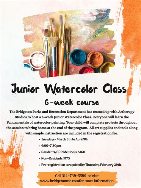 Junior Watercolor Class, City of Bridgeton, MO Parks and Recreation / Bridgeton Recreation ...