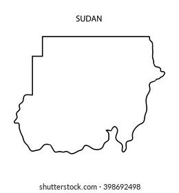 Sudan Map Outline Stock Illustration 398692498 | Shutterstock