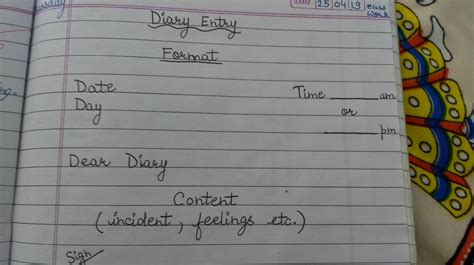 What is the Format of a good diary entry ?please don't spam!! - Brainly.in