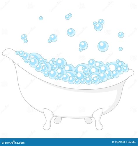 Bath With Bubbles Isolated On White Stock Vector - Image: 41677544