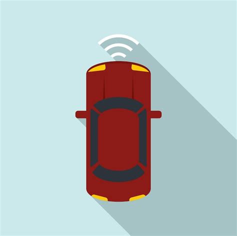 Premium Vector | Top view driverless car icon flat illustration of top view driverless car ...
