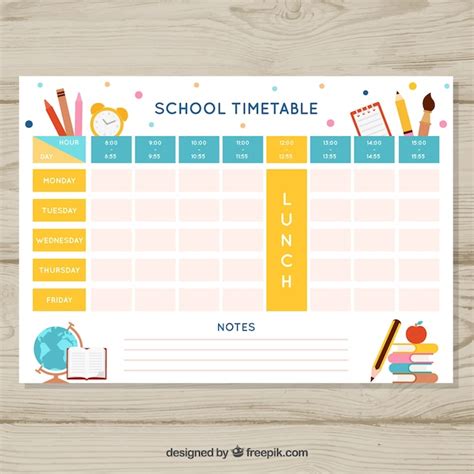 Premium Vector | Beautiful school timetable template