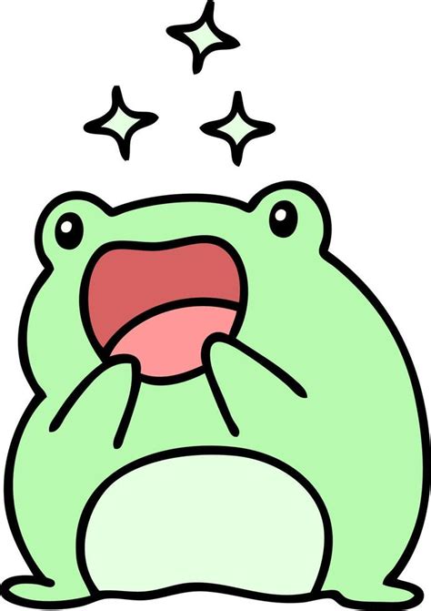 cartoon of a cute frog happy and amazed 12550112 Vector Art at Vecteezy