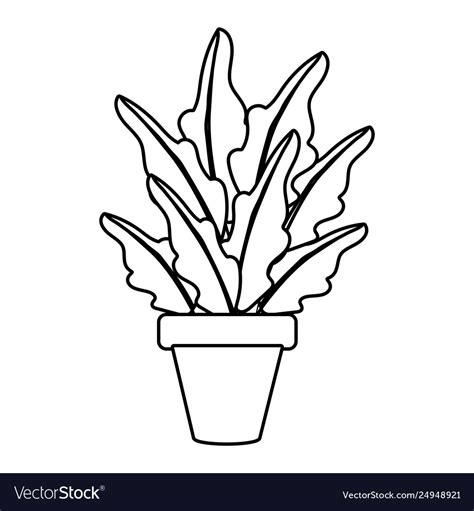 Plant pot icon black and white Royalty Free Vector Image