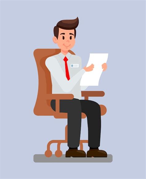 Premium Vector | Employer at workplace cartoon vector illustration