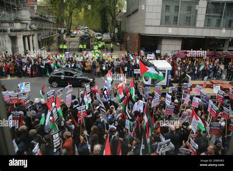 General views of a demonstration in favour of Palestine outside the ...