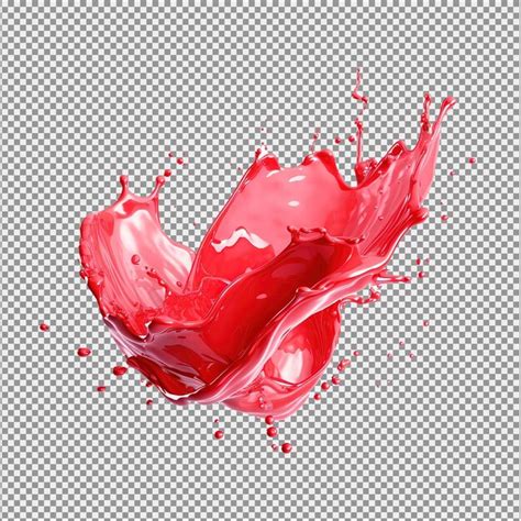 Premium PSD | Red paint splash of strawberry juice isolated on white ...