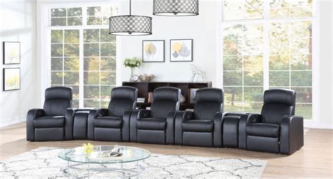 Latitude Run® 197'' Wide Genuine Leather Home Theater Seating with Cup Holder | Wayfair