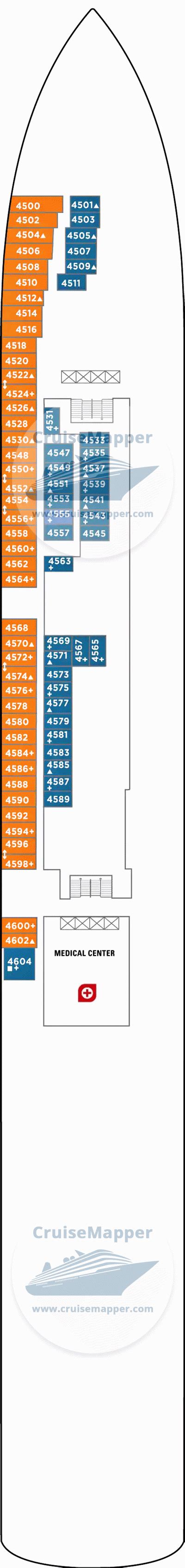 Norwegian Jade deck 4 plan | CruiseMapper