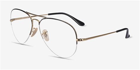 Ray-Ban RB6589 - Aviator Black Gold Frame Eyeglasses | EyeBuyDirect