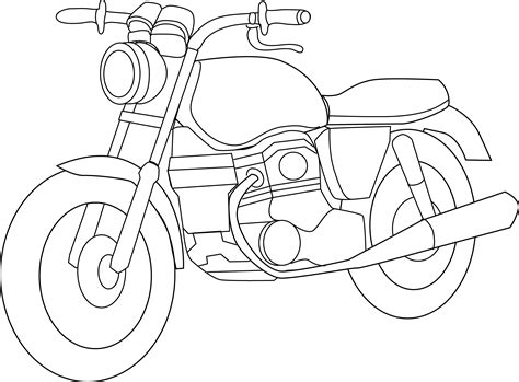 Motorcycle Coloring Page - Free Clip Art