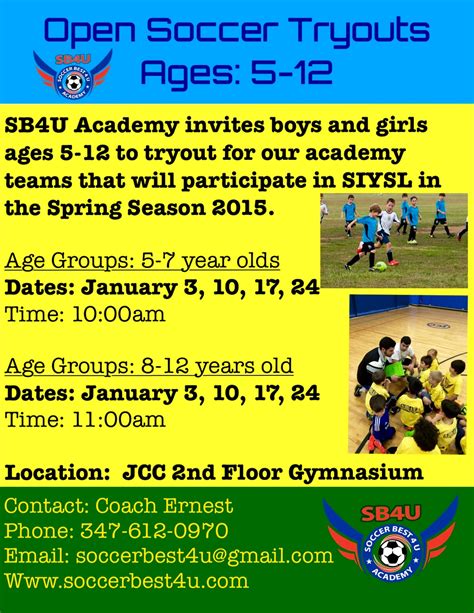 Open Soccer Tryouts - SoccerBest4U AcademySoccerBest4U Academy