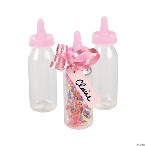 Pastel Pink Mini Baby Bottle Containers | Oriental Trading