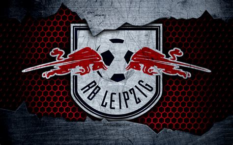 Download wallpapers RB Leipzig, 4k, logo, Bundesliga, metal texture, soccer, FC Leipzig ...