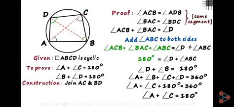 Prove That The Opposite Angles Of A Cyclic Quadrilateral Are 20880 ...