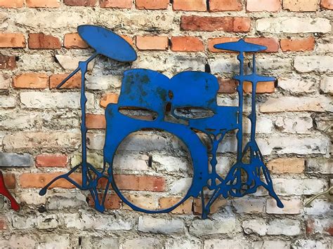 Drum Set Metal Wall Art Handmade Home Decor Choose 12 | Etsy