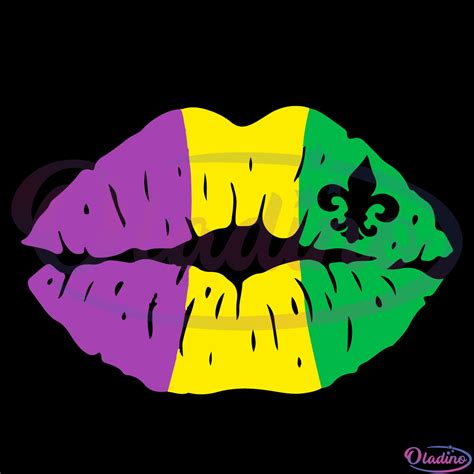 Mardi Gras Lips Digital File SVG, Mardi Gras SVG, Fleur De Lis SVG