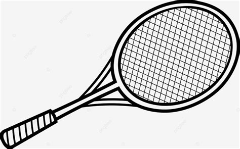 Tennis Rackets Clipart Transparent Background, Outlined Cartoon Tennis ...