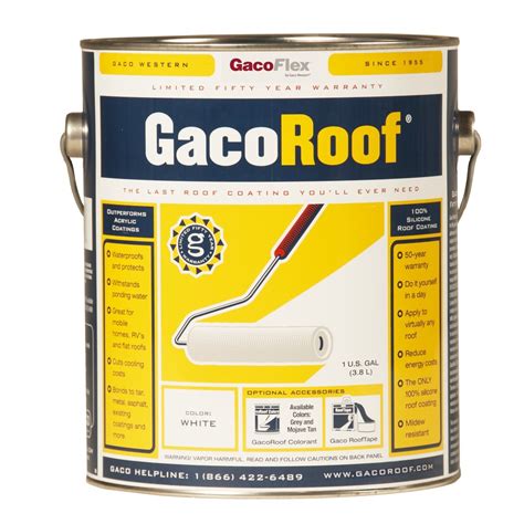 Gaco 1-Gallon Silicone Reflective Roof Coating (50-Year Limited ...