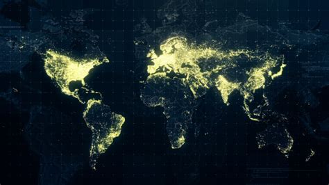 World Map With Lighting