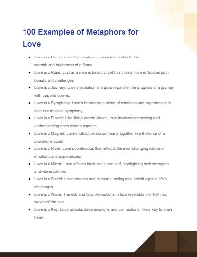 Metaphor for Love - 99+ Examples, How to Write, PDF, Tips