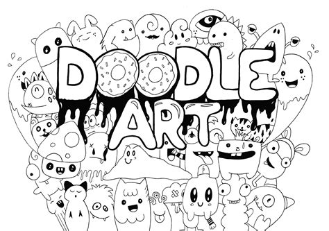 Doodle art to color for kids - Doodle Art Coloring Pages for Kids