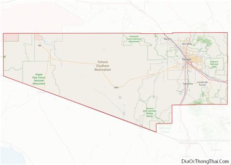 Map of Pima County, Arizona - Thong Thai Real