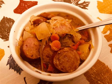 Kielbasa Sauerkraut Soup