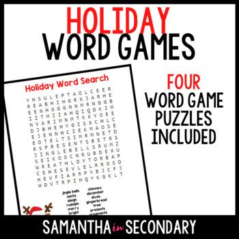 Holiday Word Games Activities by Samantha in Secondary | TpT