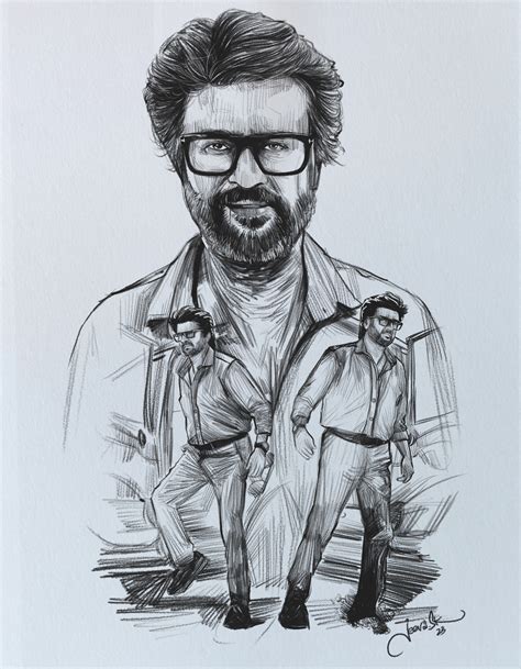 ArtStation - #Jailer Superstar Rajinikanth Pencil Sketch 2023