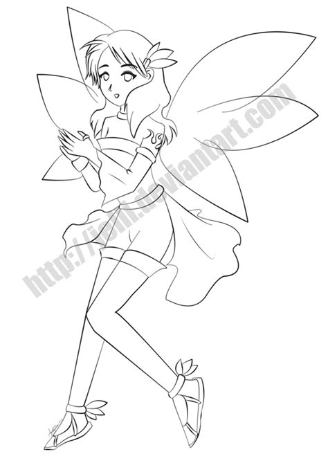 Fairy Lineart by Jelli on DeviantArt