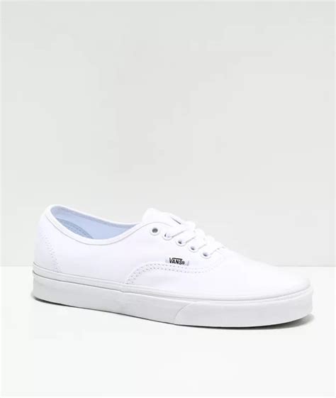 Vans Authentic White Canvas Skate Shoes