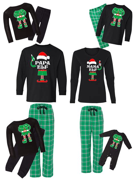 Awkward Styles Family Christmas Pajamas Set Green Funny Elf Squad Matching Sleepwear - Walmart.com