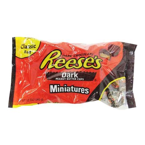 Reese's Dark Chocolate Peanut Butter Cups combines its famous peanut butter with rich d ...