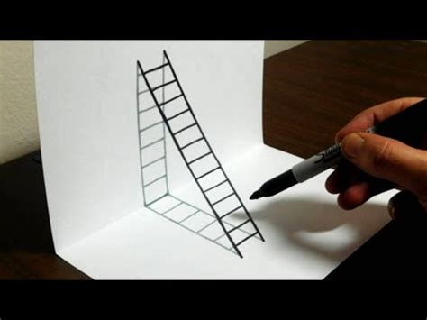 How to Draw a 3D Ladder - Trick Art For Kids - YouTube