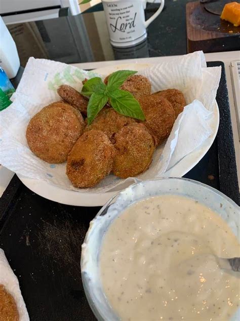 Fried Green Tomatoes with ranch dipping sauce | Barbara Eubanks