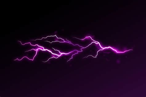 Free Vector | Realistic purple lightning effect