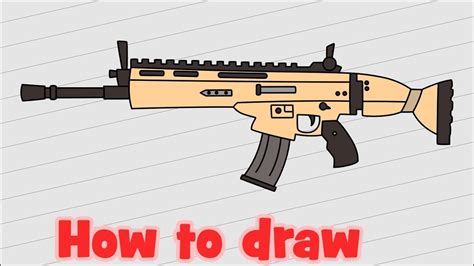 How to draw Fortnite Weapon - Scar Assault Rifle - YouTube